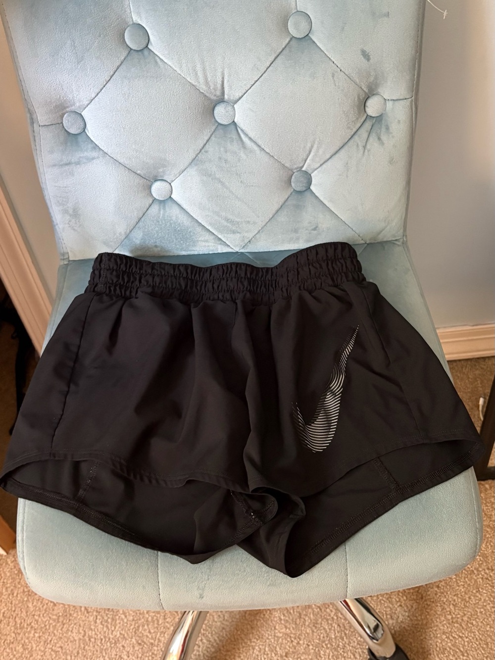 Nike Black Women’s Athletic Running Shorts with Swoosh